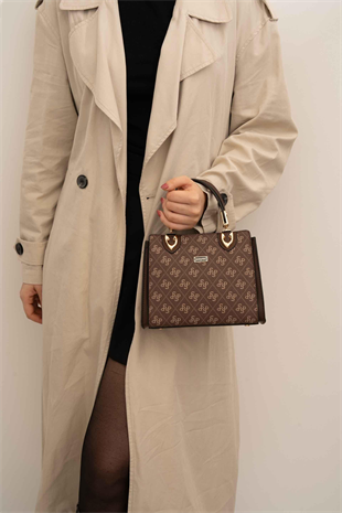 Silver & Polo SP1133 Kadın El Çantası Monogram Kahve