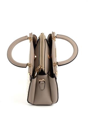 Silver & Polo SP1193 Kadın El Çantası Monogram Bej-Kum