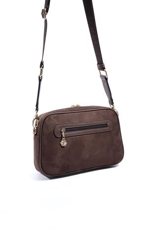 Silver & Polo SP1094 Kadın Çapraz Çanta Süet Kahve