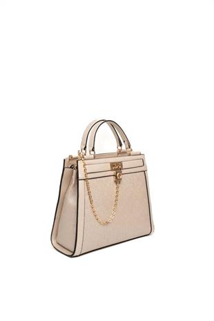 Silver & Polo SP1166 Kadın El Çantası Logolu Bej-S.Bej