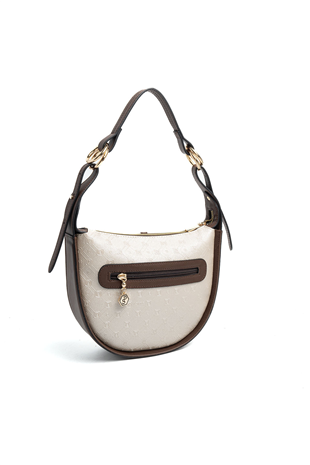 Silver & Polo SP1270 Kadın Omuz Çantası Logolu Bej-Kahve