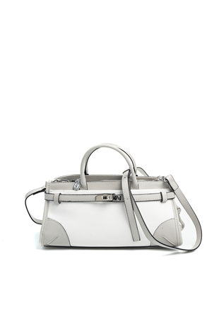 Silver & Polo SP1260 Kadın El Çantası Düz Beyaz-A.Gri