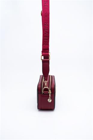 Silver Polo SP1078 Kadın Çapraz Çanta Monogram Antrasit-Bordo