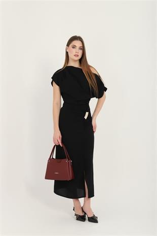 Silver & Polo SP1254 Kadın El Çantası Düz Bordo-Bordo