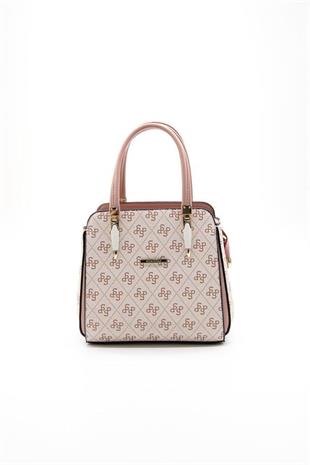 Silver Polo SP1136 Kadın El Çantası Monogram Pembe-Somon