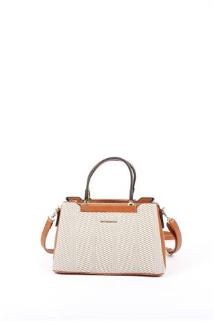 Silver & Polo SP913 Kadın El Çantası Hasır Bej-Taba