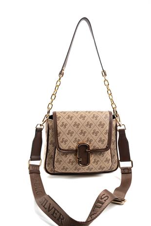 Silver & Polo Koyu Bej - Kahve SP1147 Kadın Omuz Çantası