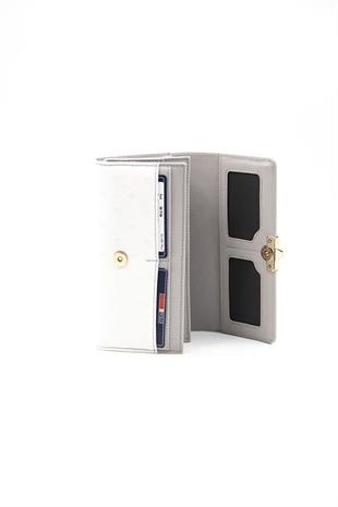 Silver & Polo SP979 Kadın Cüzdan & Kartlık Logolu Beyaz-A.Gri