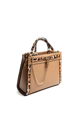 Silver & Polo SP1166 Kadın El Çantası Düz Vizon-Vizon-Leopar Taba