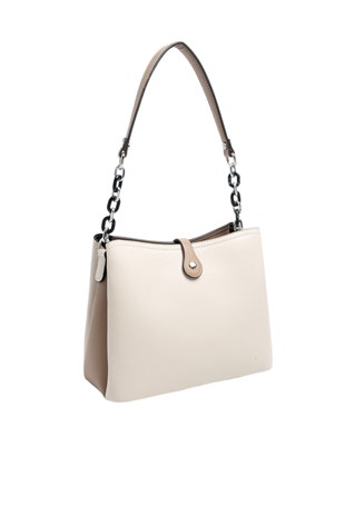 Silver Polo SP974 Kadın Omuz Çantası Düz Bej-Latte