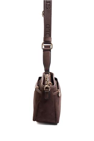 Silver & Polo SP1184 Kadın Çapraz Çanta Süet Kahve