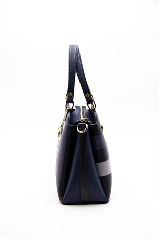 Silver & Polo SP972 Kadın El Çantası Ekose Lacivert