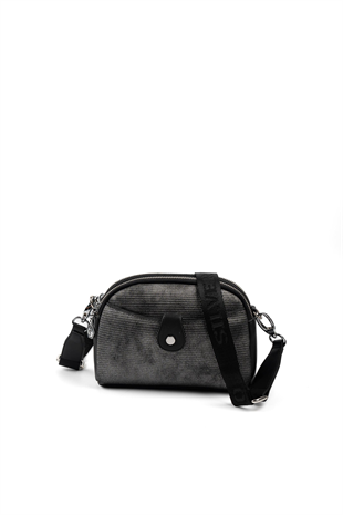 Silver & Polo SP1144 Kadın Çapraz Çanta Petek M.Gümüş-Siyah