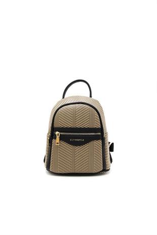Silver & Polo SP983 Kadın Sırt Çantası Hasır Nut-Siyah