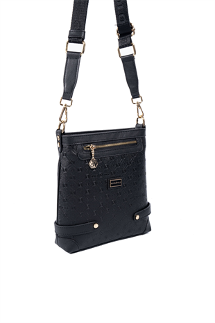 Silver & Polo SP1120 Kadın Çapraz Çanta Logolu Siyah