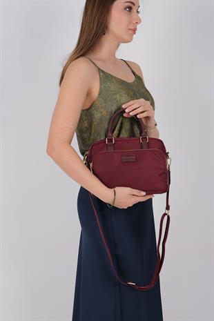 Silver & Polo SP1217 Kadın El Çantası Saten Bordo-Bordo