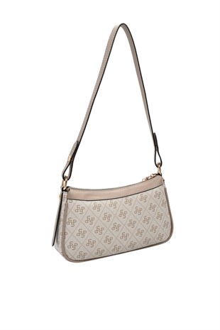Silver Polo SP1274 Kadın Çapraz Çanta Monogram Bej-Kum