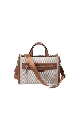 Silver & Polo SP1271 Kadın El Çantası Hasır Bej-Taba