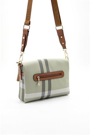 Silver & Polo SP963 Kadın Çapraz Çanta Ekose A.Yeşil-A.Taba