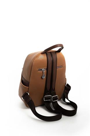 Silver & Polo SP906 Kadın Sırt Çantası Petek Karamel-Kahve