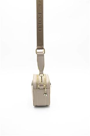 Silver Polo Bej - Kum Monogram Kadın Çapraz Çanta SP1078