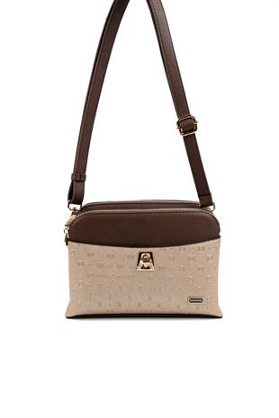 Silver & Polo SP623 Kadın Çapraz Çanta Logolu Nut-Kahve