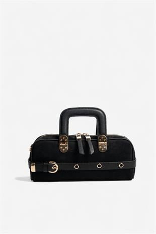 Silver & Polo SP1258 Kadın El Çantası Süet Siyah