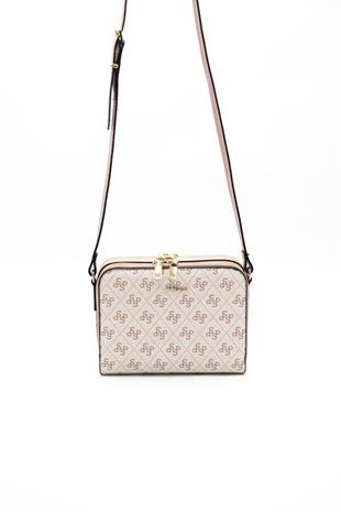 Silver & Polo SP888 Kadın Çapraz Çanta Monogram Pembe-Somon