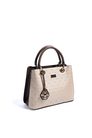 Silver & Polo SP1272 Kadın El Çantası Logolu Nut-Kahve