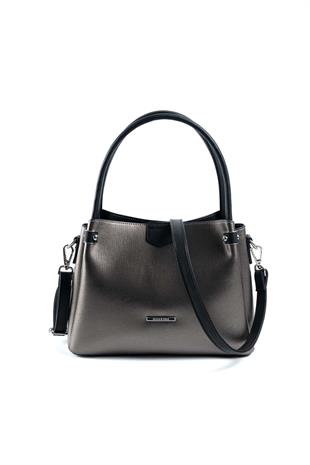 Silver & Polo Platin - Siyah SP1254 Kadın El Çantası