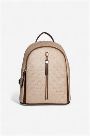 Silver & Polo SP901 Kadın Sırt Çantası Logolu Nut-Kahve