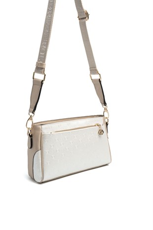 Silver & Polo SP1273 Kadın Çapraz Çanta Logolu Sedef-S.Nut