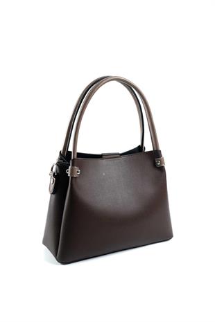 Silver & Polo SP1254 Kadın El Çantası Düz Kahve-Vizon