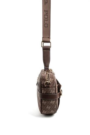 Silver & Polo SP1269 Kadın Çapraz Çanta Monogram Kahve