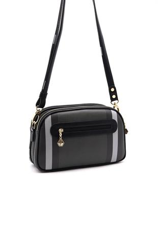 Silver & Polo SP745 Kadın Çapraz Çanta Ekose Siyah