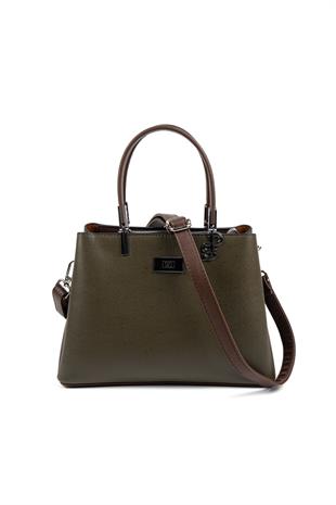 Silver & Polo SP1098 Kadın El Çantası Düz Zeytuni-Kahve