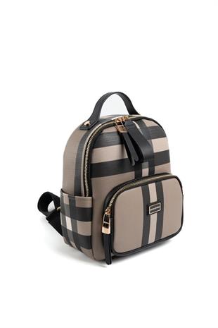 Silver & Polo SP1130 Kadın Sırt Çantası Ekose Kahve-Siyah