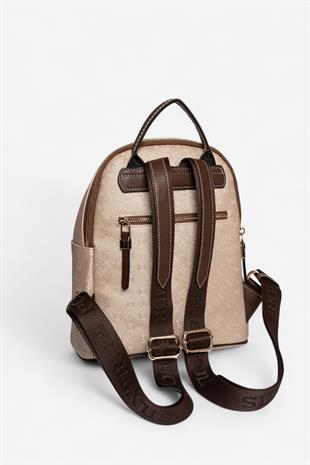 Silver & Polo SP901 Kadın Sırt Çantası Logolu Nut-Kahve