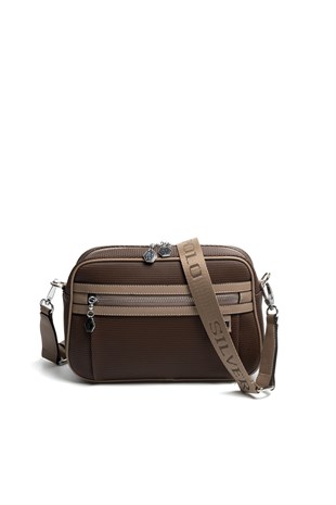 Silver & Polo SP1280 Kadın Çapraz Çanta Petek Kahve-Latte