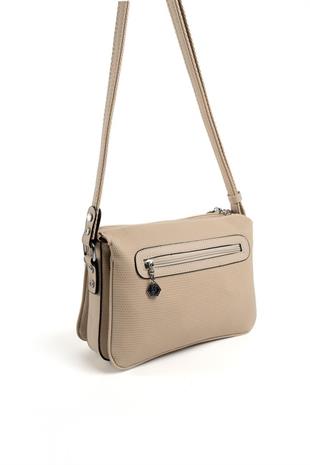Silver & Polo SP784 Kadın Çapraz Çanta Petek Bej-A.Taba