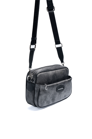 Silver & Polo SP1267 Kadın Çapraz Çanta Petek M.Gümüş-Siyah