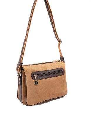 Silver & Polo SP784 Kadın Çapraz Çanta Süet Taba-Kahve