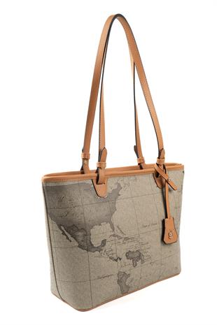 Silver Polo SP1204 Kadın Omuz Çantası Harita Haki-A.Taba