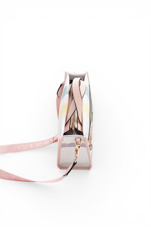 Silver Polo SP1271 Kadın El Çantası Ekose Lila-Pembe