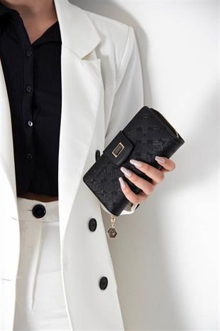 Silver & Polo SP928 Kadın Cüzdan & Kartlık Logolu Siyah-Siyah