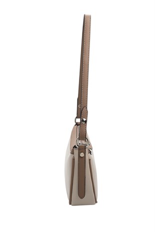 Silver & Polo SP1274 Kadın Çapraz Çanta Düz Bej-Latte