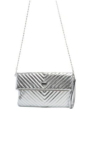 Silver & Polo SP1134 Kadın Portföy & Clutch Crash Gümüş-Gümüş