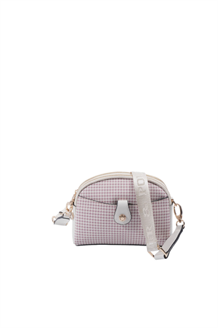 Silver & Polo SP1144 Kadın Çapraz Çanta King Desen Bordo-Kemik