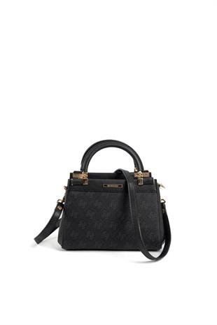 Silver & Polo SP1193 Kadın El Çantası Monogram Siyah-Siyah