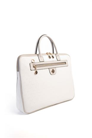 Silver & Polo Beyaz - A.gri SP1175 Kadın Laptop & Evrak Çantası